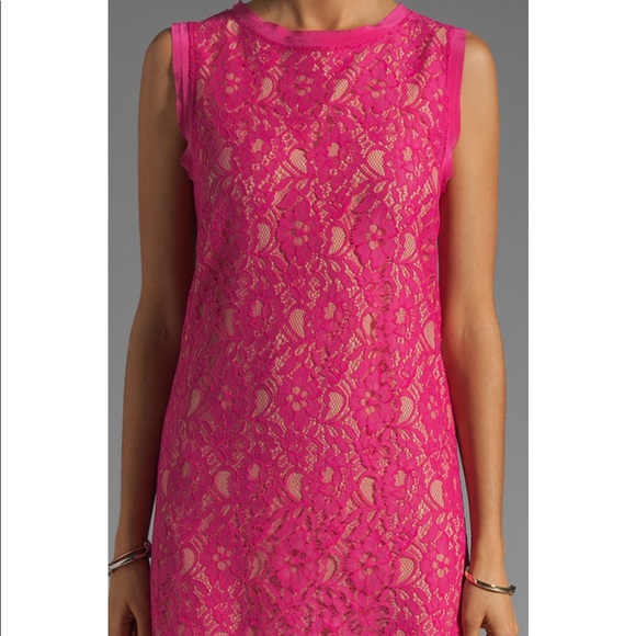 Joie Isette Pink Lace Sleeveless Dress - Picture 3 of 8